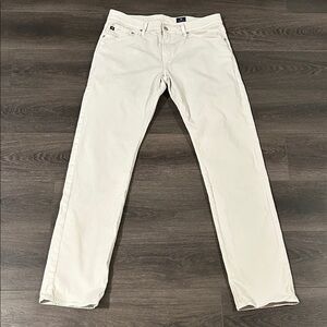 AG Adriano Goldschmied Men's Light Khaki Tailored leg Twill Pants